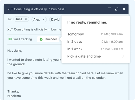 Automated follow-ups
